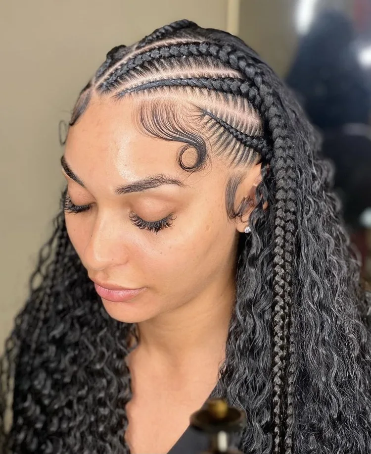 half stitch braids half quick weave 