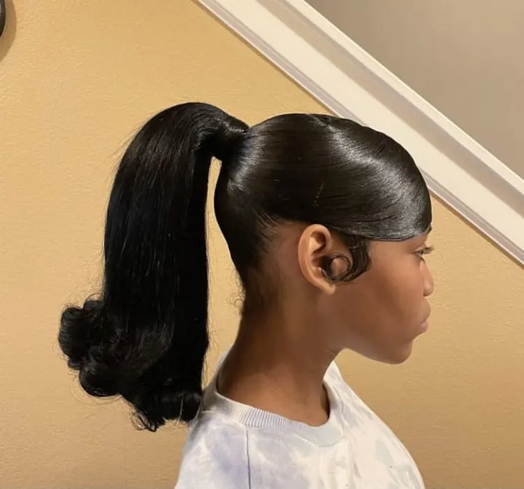 Shoulder Length Barbie Ponytail With Swoop