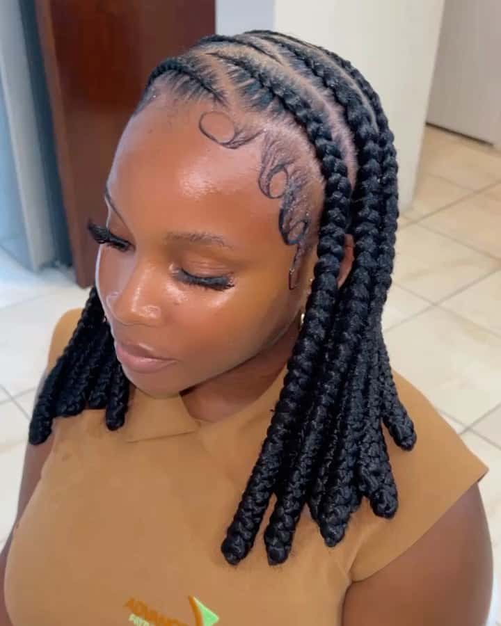 freestyle pop smoke braids with knotted ends