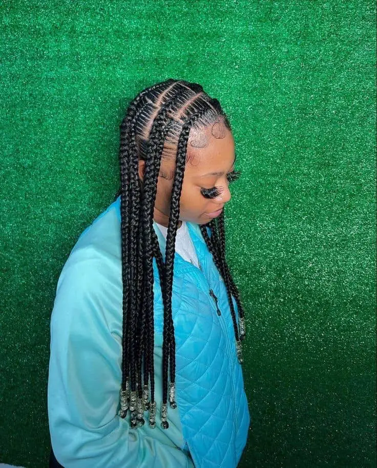 medium pop smoke braids with beads