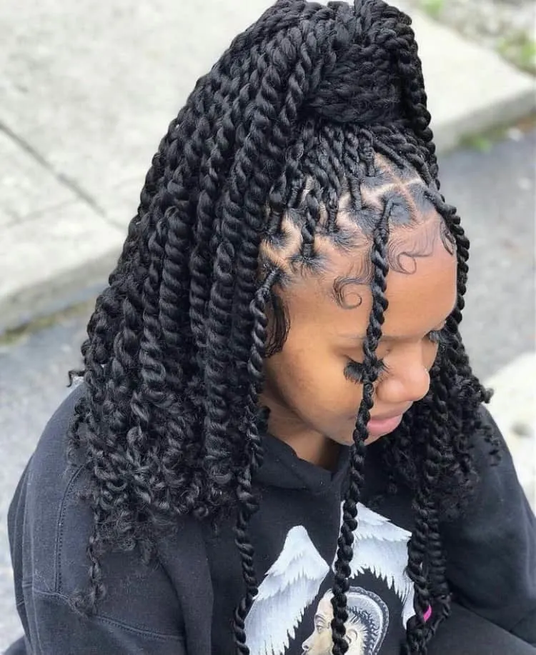 high ponytail passion twists 