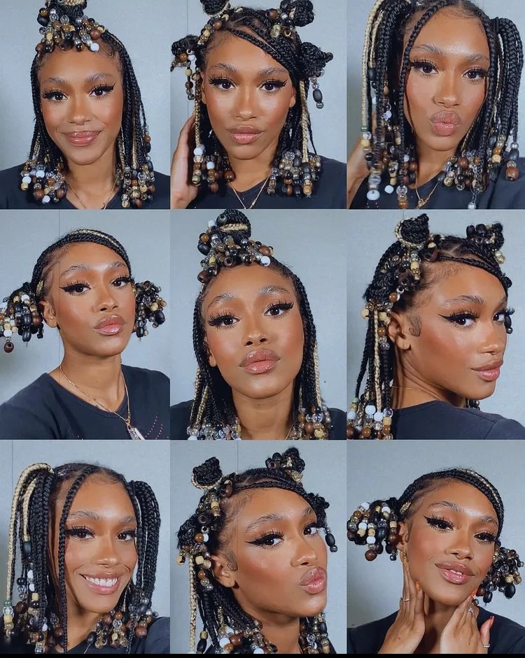 how to style knotless braids with b beads 