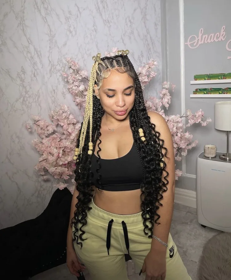 blonde peekaboo boho fulani braids