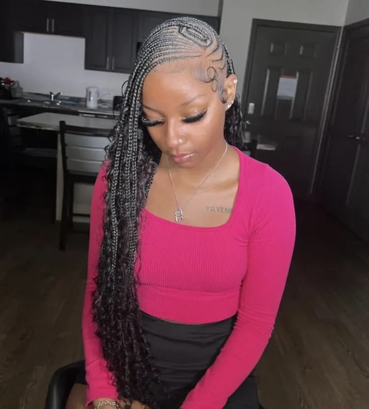 Freestyle boho Fulani lemonade braids 