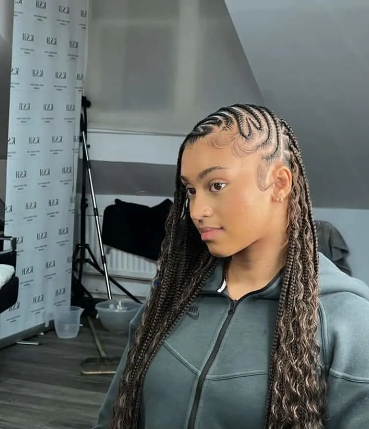 boho lemonade Fulani braids with hearts