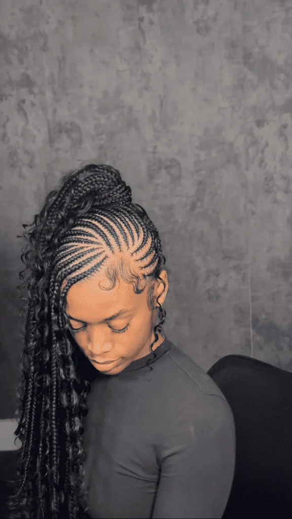 boho lemonade Fulani braids updo