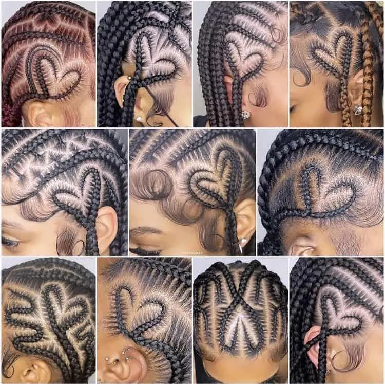 25 heart braids hairstyle ideas for black girls and women