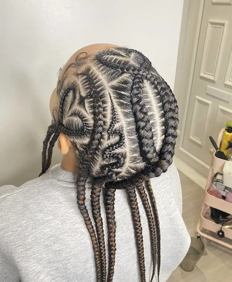 criss cross heart cornrow braids