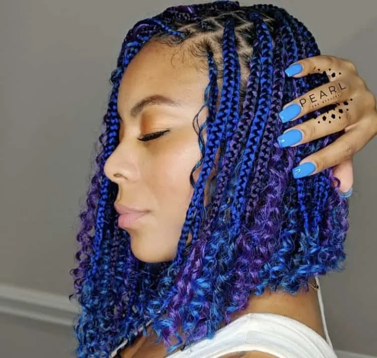 blue and purple boho bob