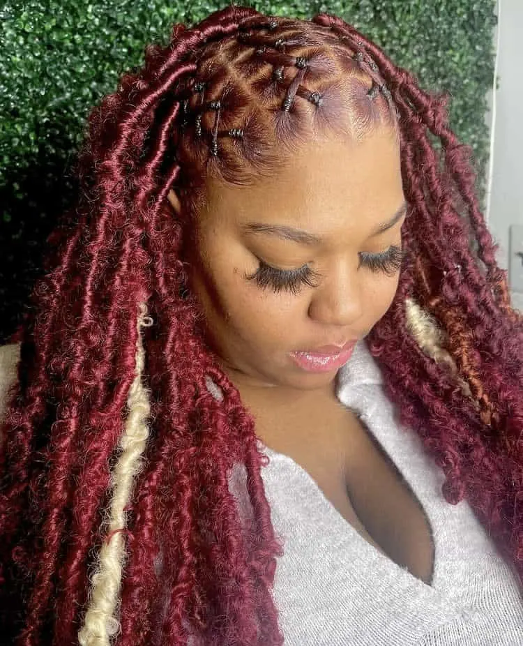 criss cross coloured butterfly locs