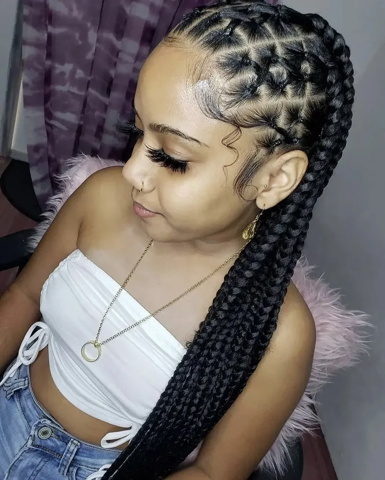 jumbo criss cross knotless braids