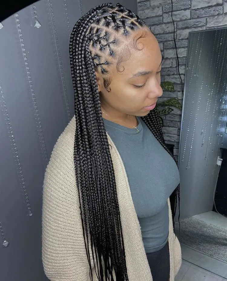 criss cross knotless braids 