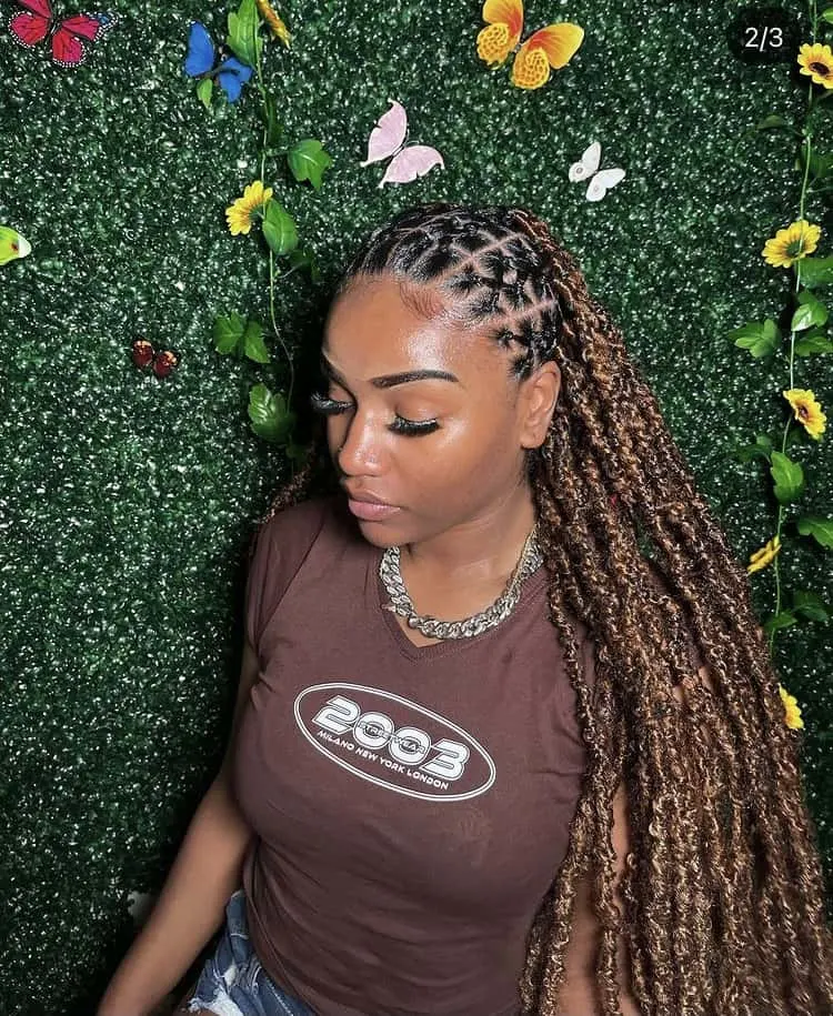 criss cross brow butterfly locs