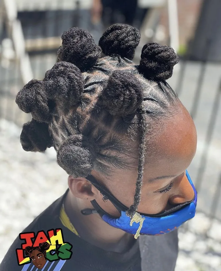 bantu knots on dreadlocks 