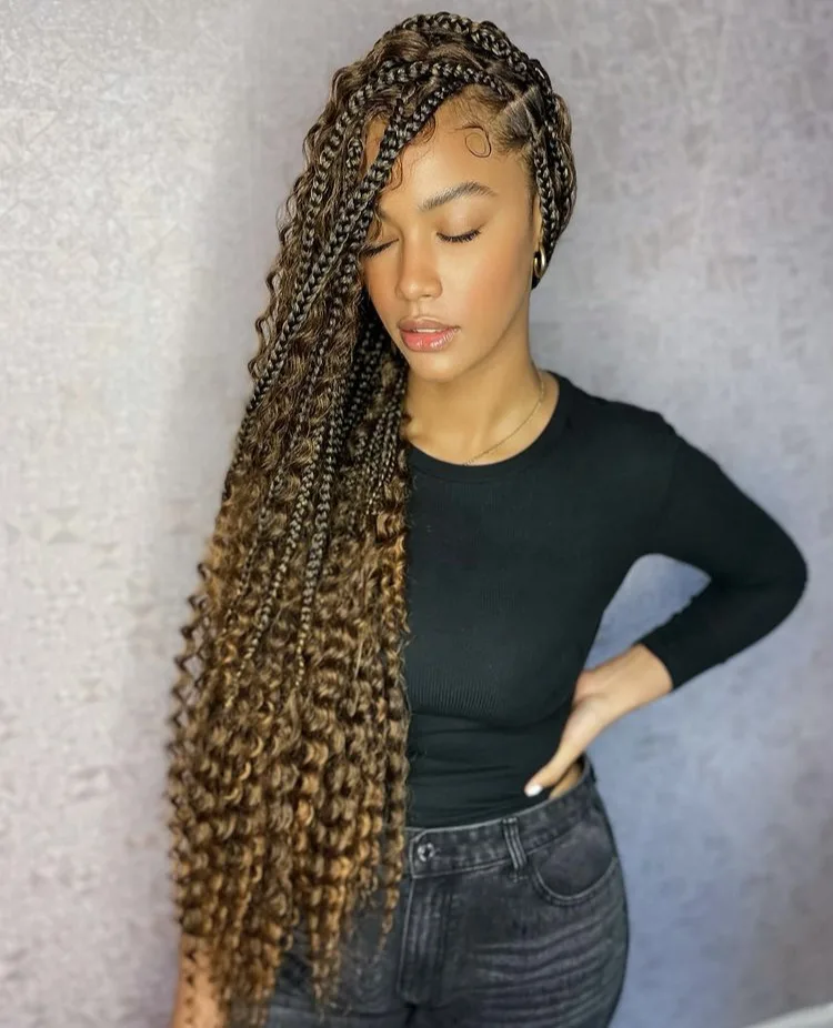 bohemian knotless braids 