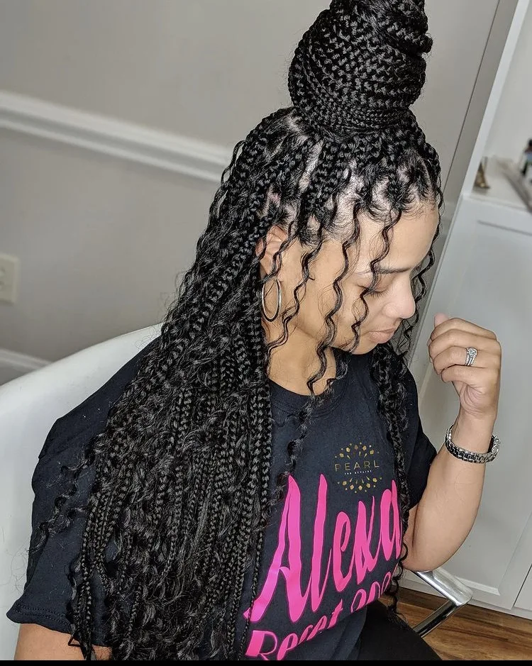 knotless bohemian braids