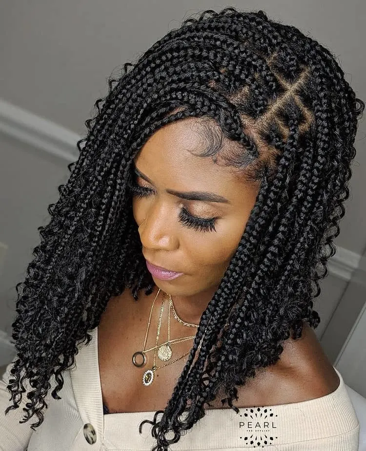 bob bohemian knotless braids