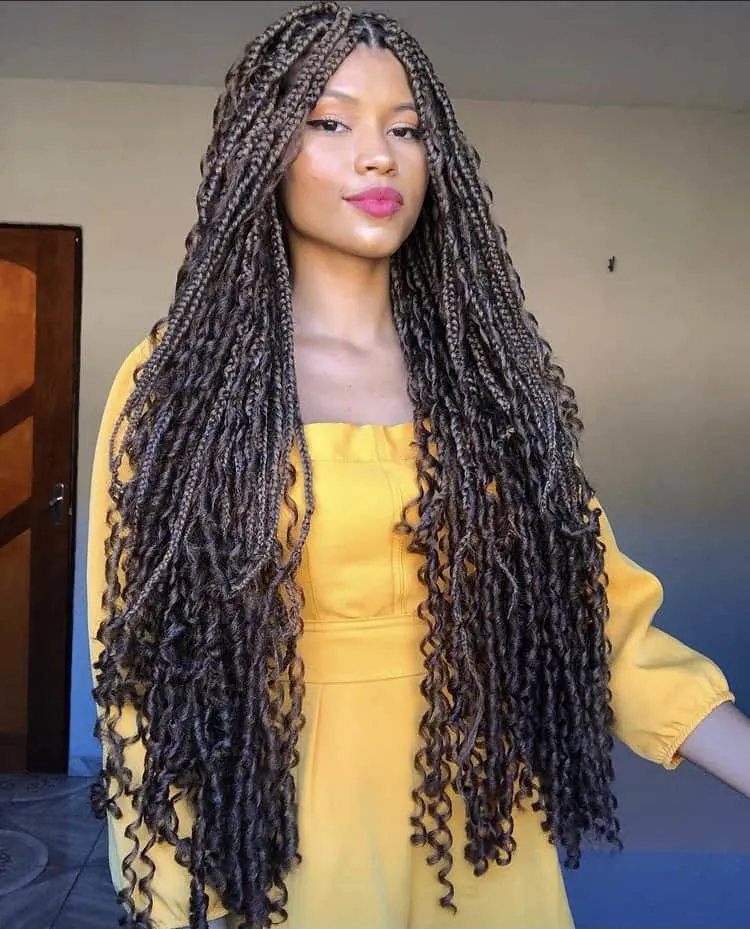 bohemian box braids