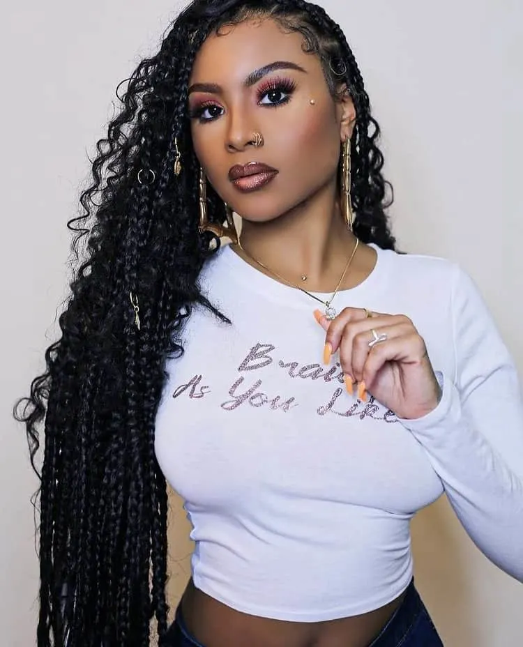 bohemian knotless box braids