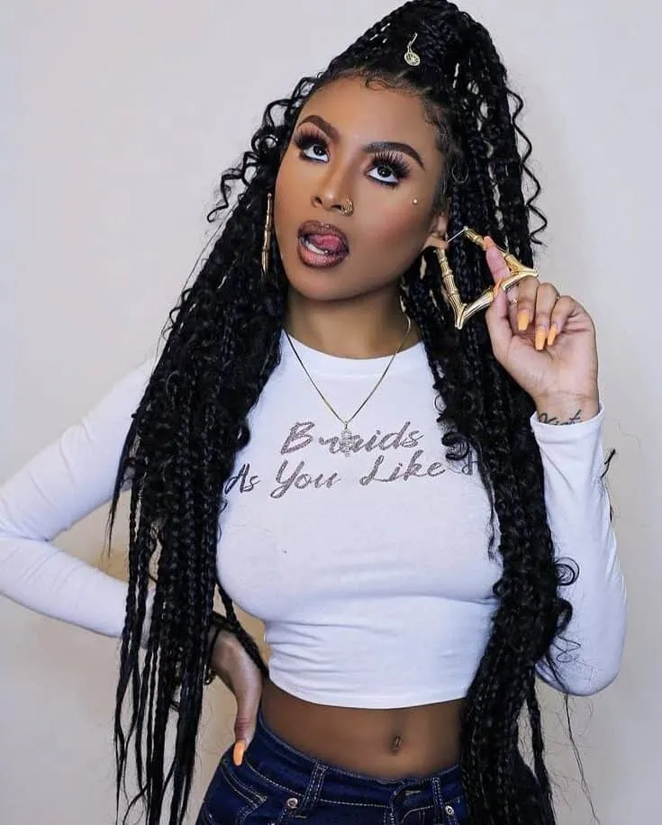 bohemian knotless box braids