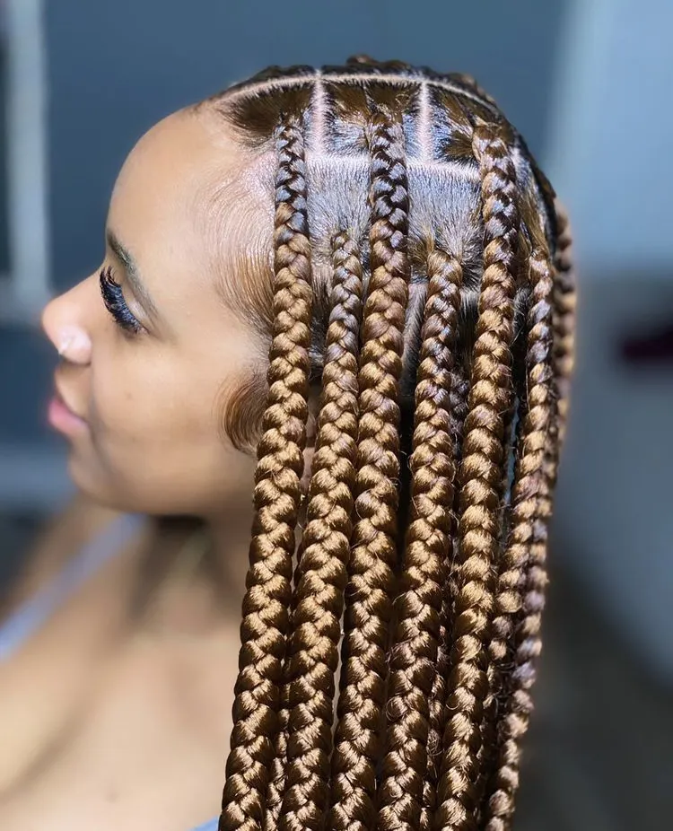 brown jumbo knotless box braids 