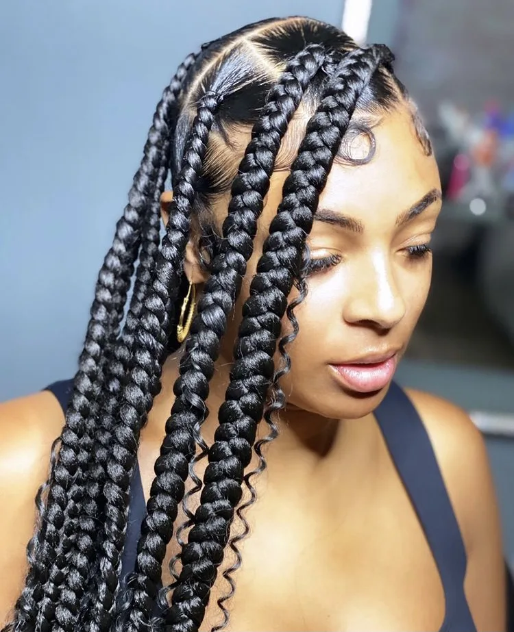 boho jumbo knotless box braids