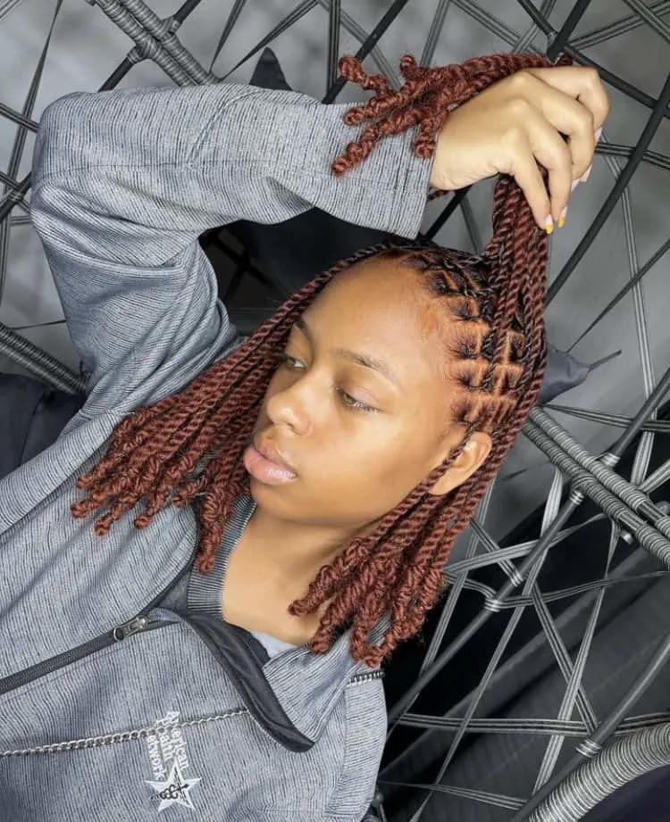 ginger invisible locs bob