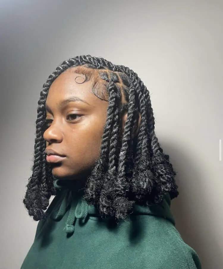 Invisible locs bob with loc knots