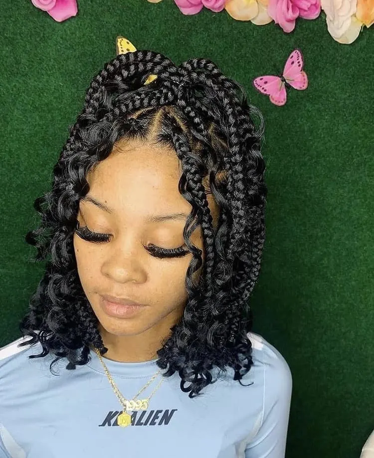 bob boho knotless box braids