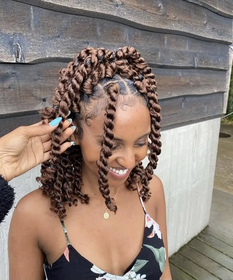 brown short passion twists