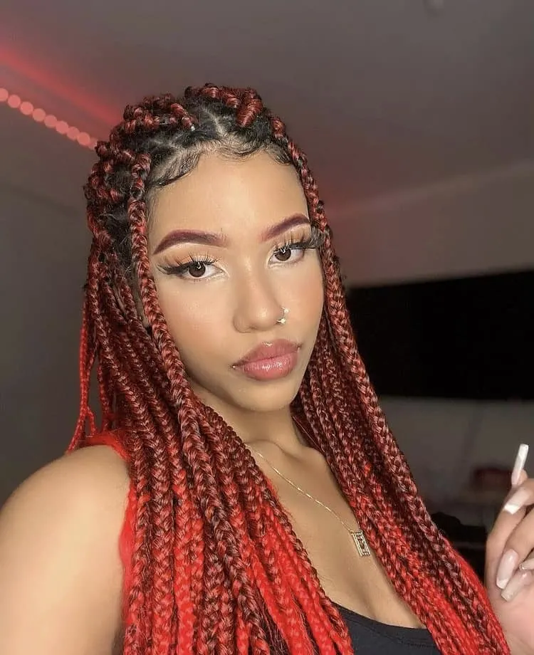 Red box braids