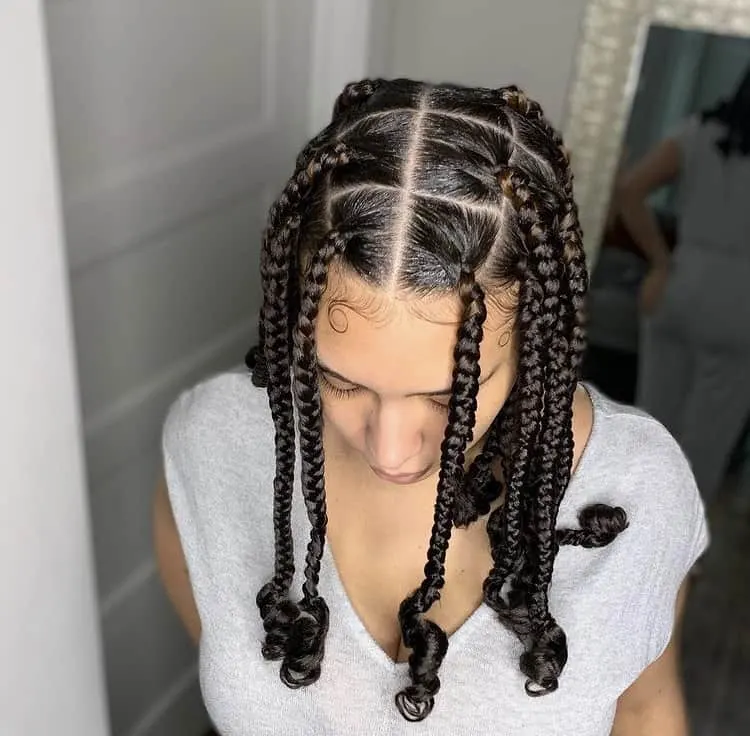 Knotless braids with curly ends/coi leray braids