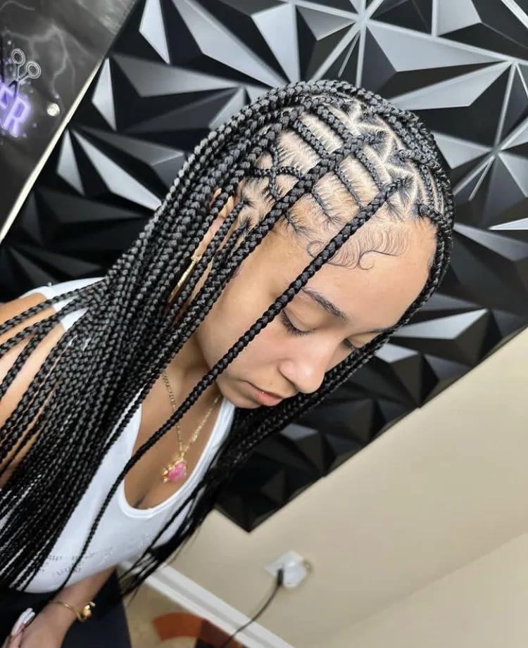 flip over Fulani braids