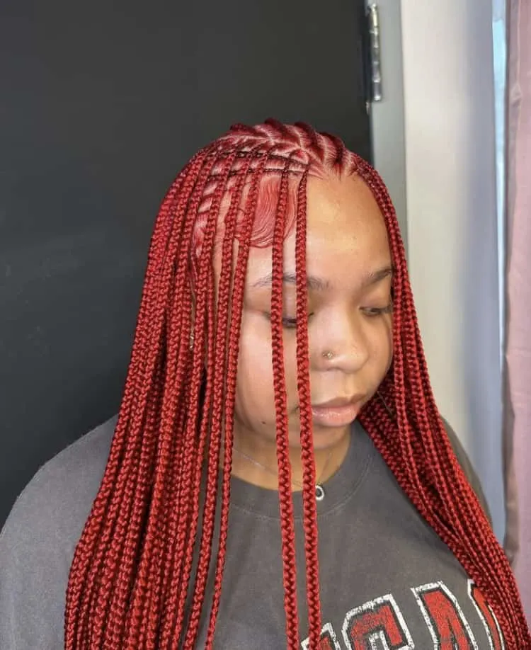 red flip over fulani braids