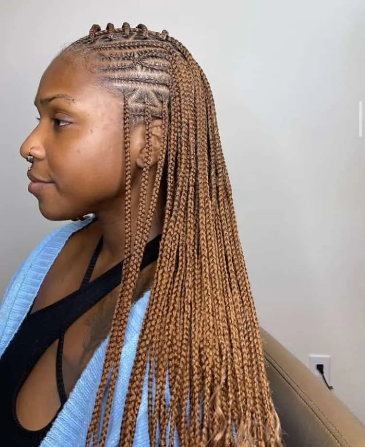 brown flip over fulani braids