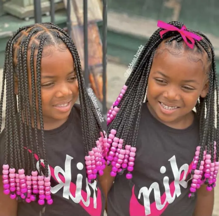 kids knotless braids with beads