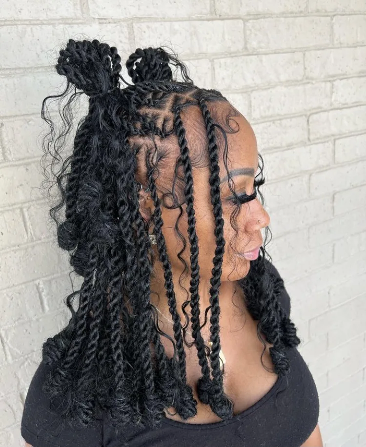 boho shoulder length invisible locs