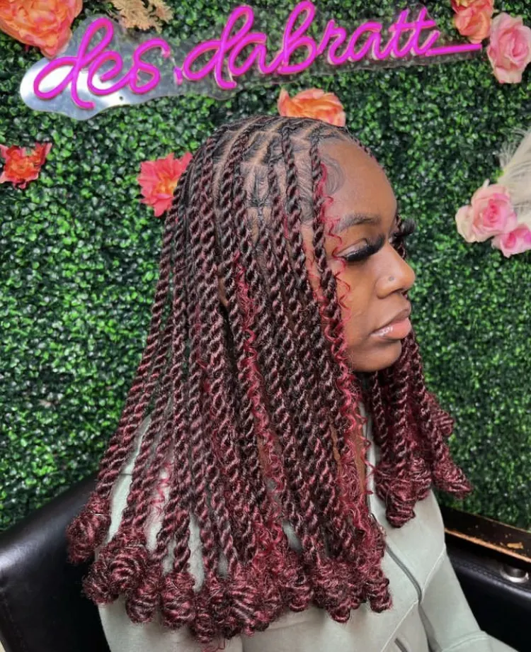 dark burgundy boho invisible locs