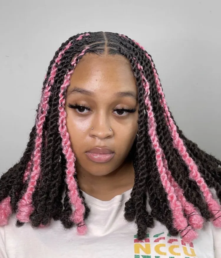 Pink peekaboo invisible locs