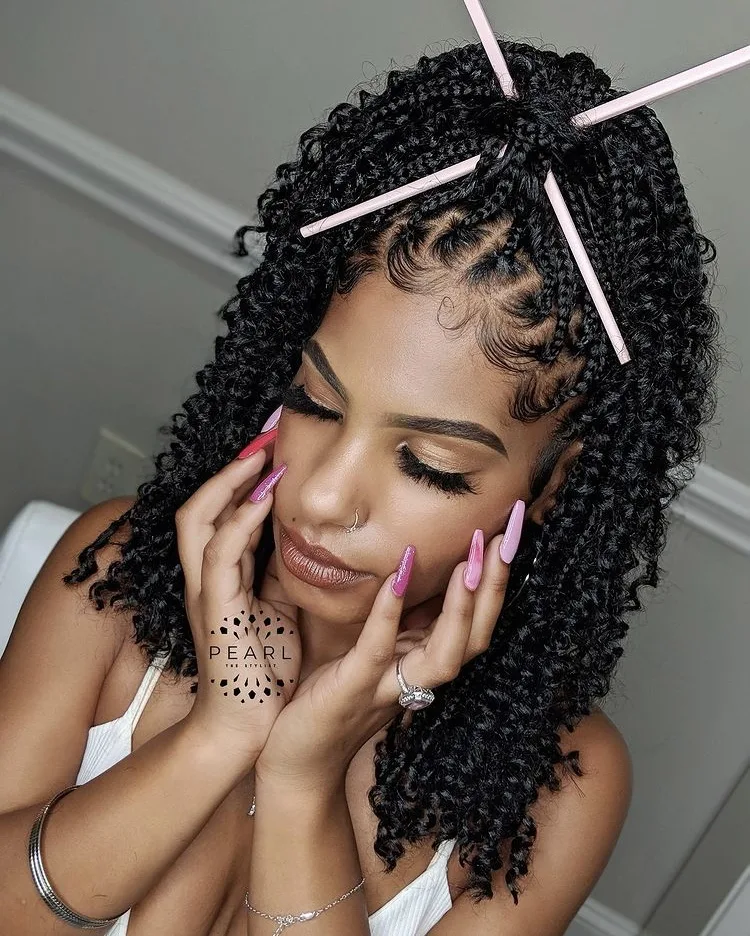 pearlthestylist bob boho knotless braids