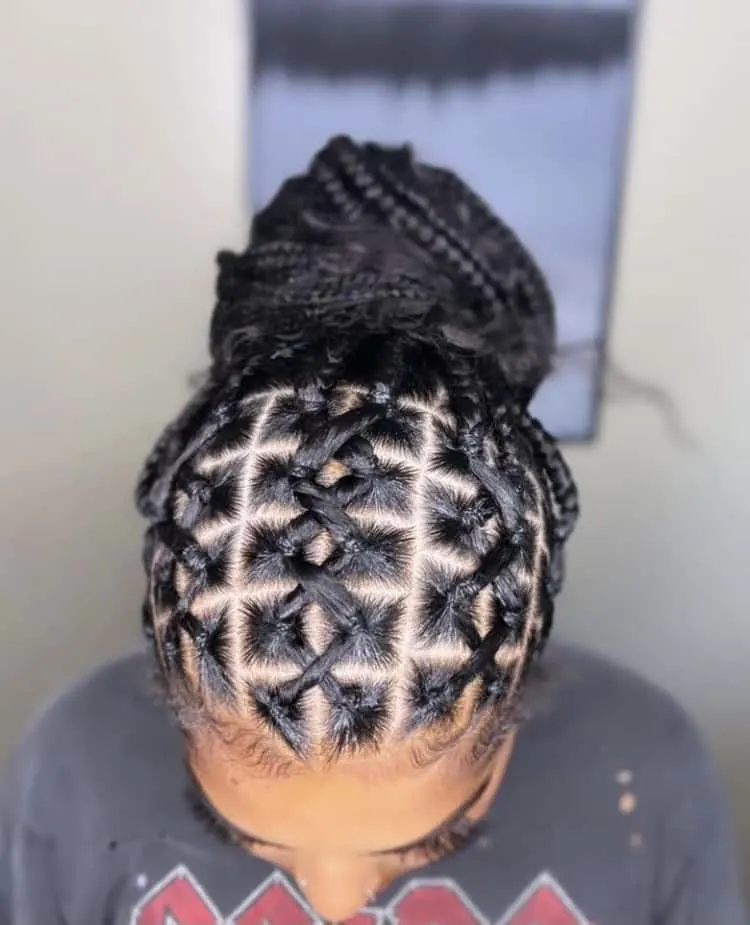 rubber band knotless braids