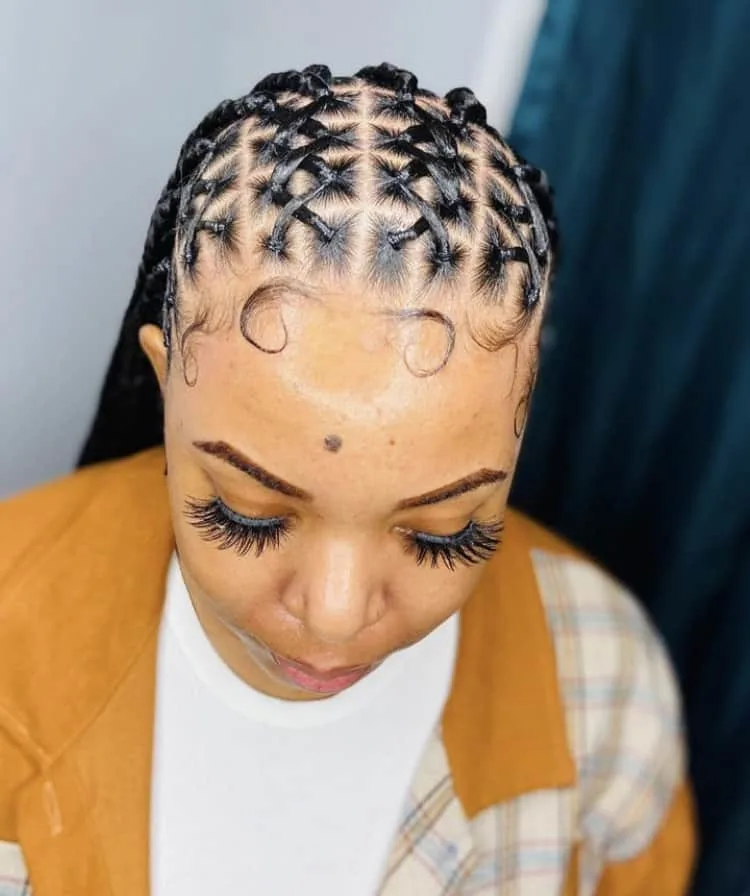 criss cross knotless braids