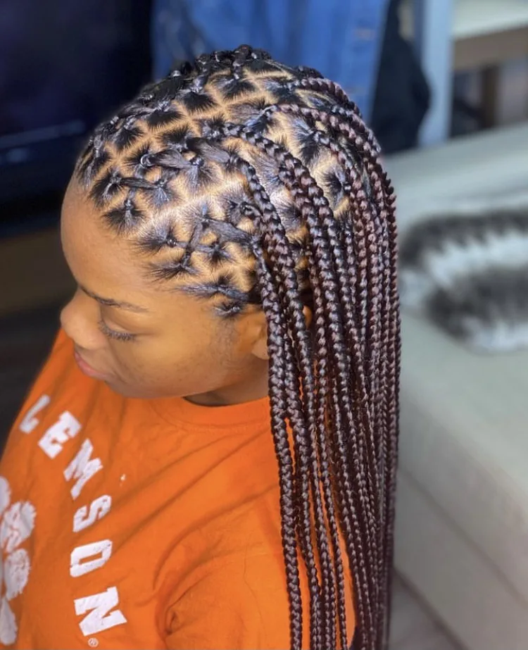 medium criss cross knotless braids