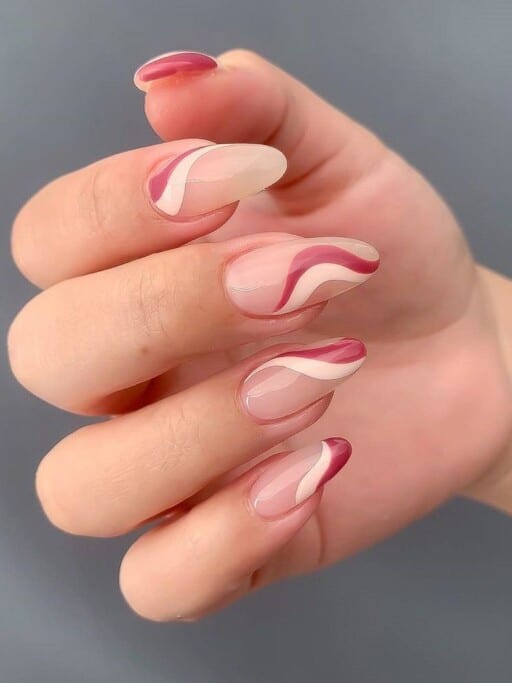 Abstract nail art to inspire your next manicure: Shades Of Pink