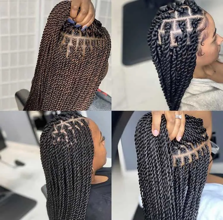 twist knotless braids hairstyles