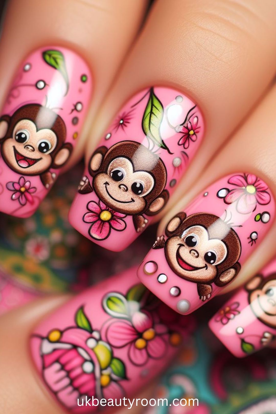 Pink Monkey Nails