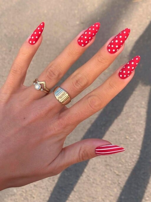 4th of July nails | red, white, and blue nails