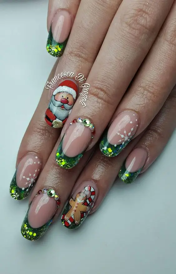 christmas acrylic nails