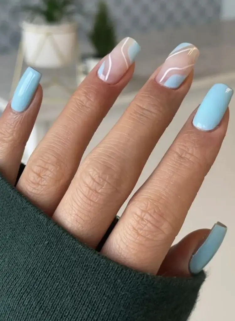 Baby blue nails and baby blue nail designs