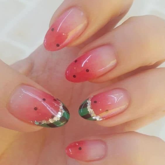 See these watermelon nails, watermelon nail art, and fruit nails 